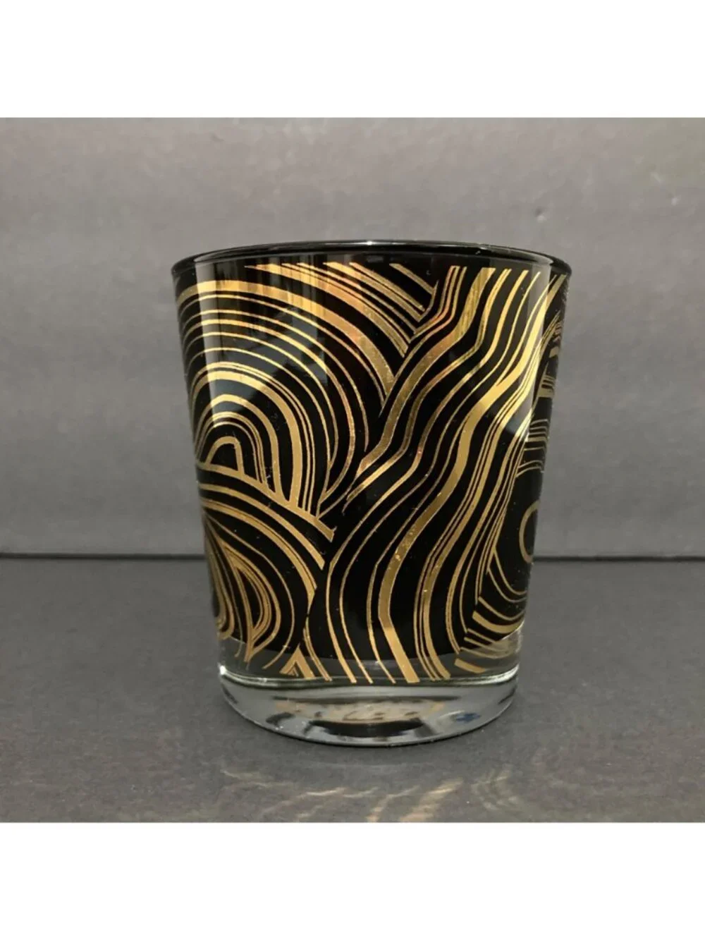 Jonathan Adler Black And Gold Malachite Old Fashioned Glass